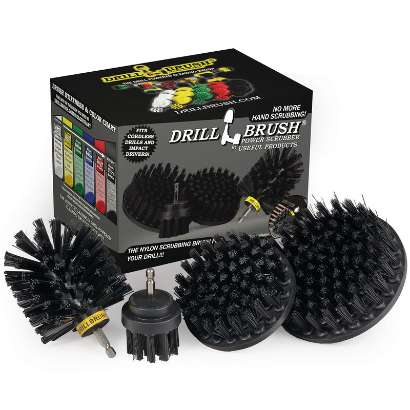 BBQ Grill Cleaning Ultra Stiff Drill Powered Cleaning Brushes 4 Piece Kit Replaces Wire Brushes for Rust Removal, Loose Paint, De-Scaling, Graffiti Removal on Stone, Brick, and Masonry. Black - NewNest Australia