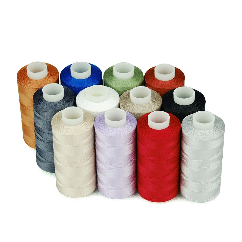 Simthread 12 Multi Colors All Purposes Cotton Quilting Thread 50s/3 Thread for Piecing Sewing etc - 550 Yards Each 12C01 12 Colors #1 - NewNest Australia