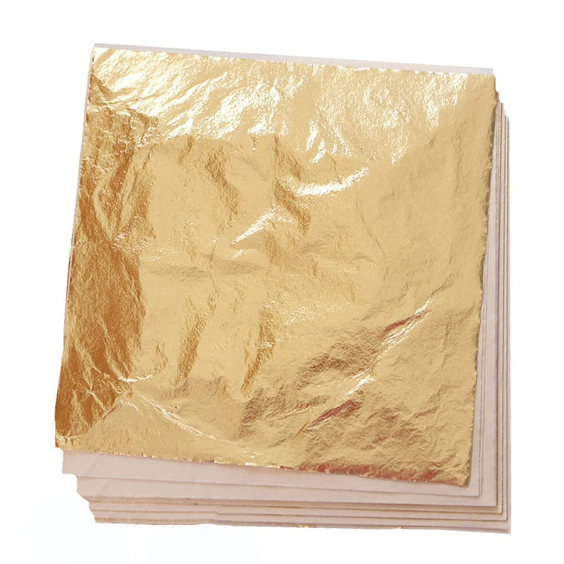 100 Sheets Imitation Gold Leaf for Art, Crafts Decoration, Gilding Crafting, Frames, 5.5 by 5.5 Inches - NewNest Australia