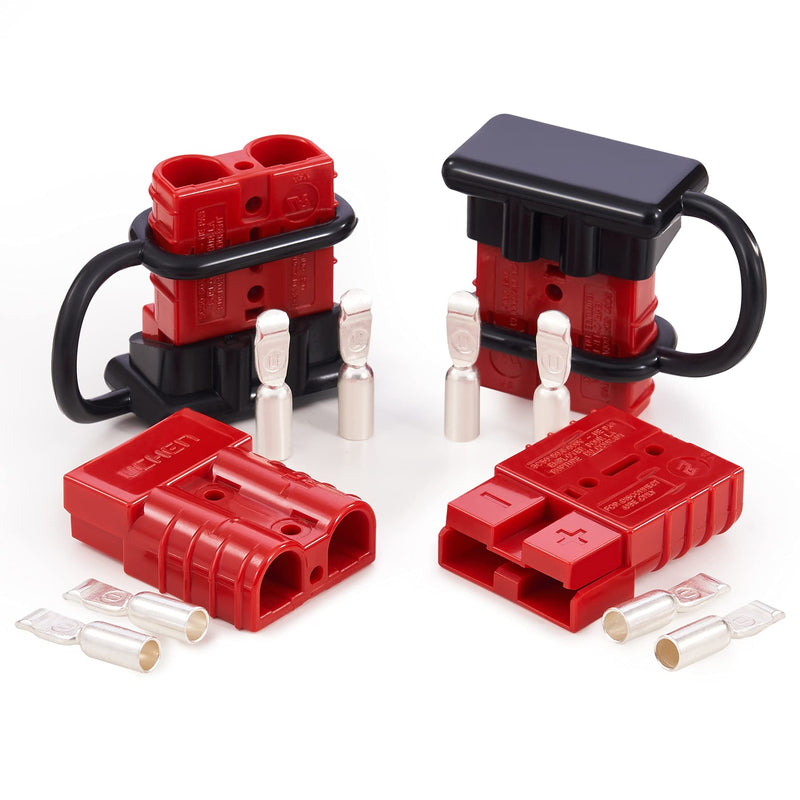 Orion Motor Tech Wire Connector 4 Pack, 50A Wire Harness Plug Kit for 6-12 Gauge Cables, 12V-36V Battery Quick Connect Disconnect Set for Car Bike ATV Winches Lifts Motors More, Set of 4, Red - NewNest Australia