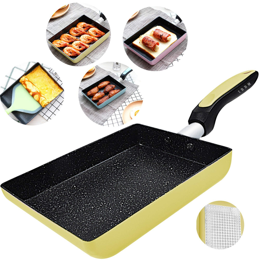 Tamagoyaki Japanese Omelette Pan/Egg Pan - Non-stick Coating - Rectangle Frying Pan Mini Frying Pan (Yellow) - NewNest Australia