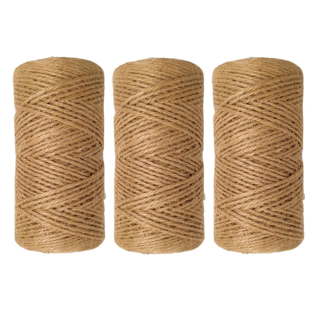 Quotidian 1000 Feet (c. 333 Yards) 2mm 3 ply Natural Jute Twine String Rolls for Artworks and Crafts, Gift Wrapping, Picture Display and Gardening (2mm) 1/12 inch x 1000 feet - NewNest Australia