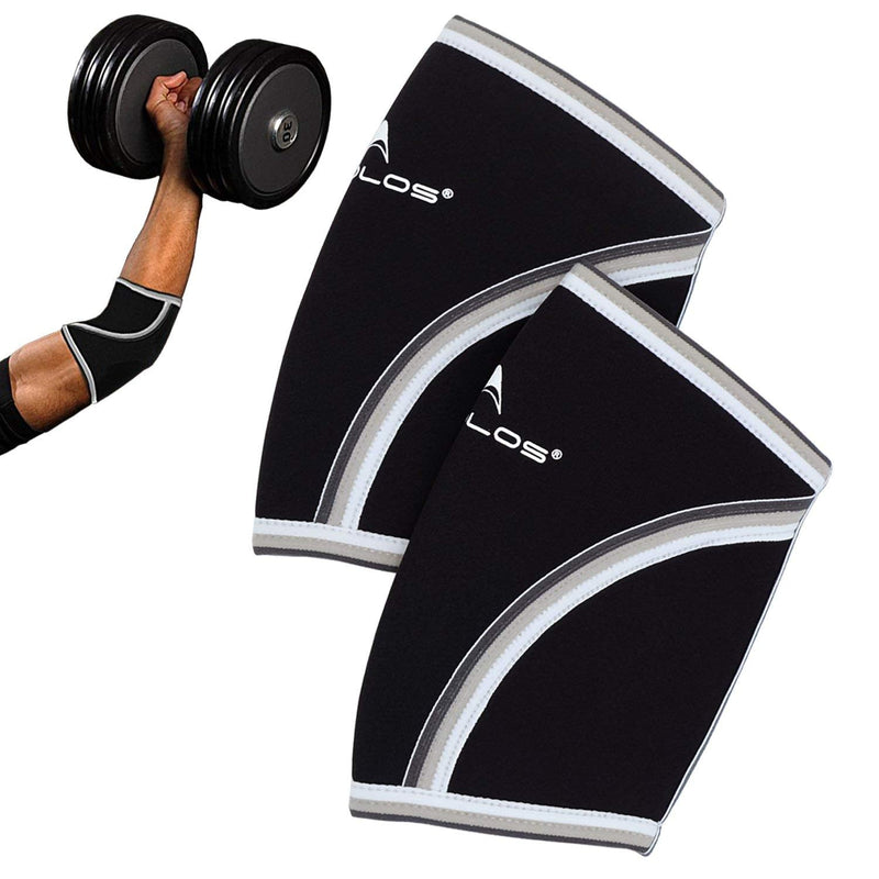Compression Elbow Sleeves(Pair), 5mm Neoprene Elbow Barces for Weightlifting Powerlifting Tennis Golf and Basketball (Large, Black) Large - NewNest Australia