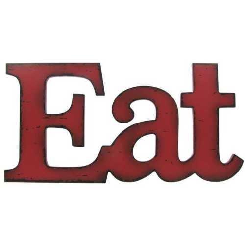 NewNest Australia - Eat Red Wooden Farmhouse Kitchen Wall Plaque 