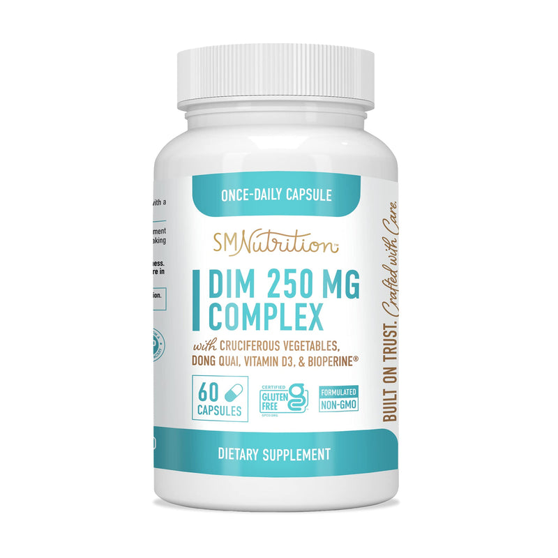 DIM for Hormone Balance & Menopause Support, Estrogen Balance Complex for Women, Dong Quai, Vitamin D, Sulforaphane, BioPerine & More - Certified Gluten-Free - 250mg (60 Capsules, 2-Month Supply) - NewNest Australia