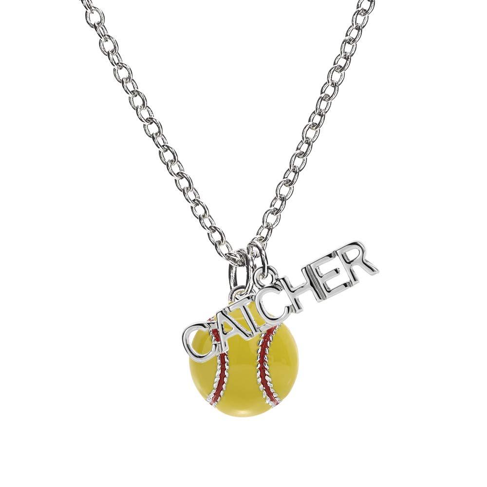 GIMMEDAT Softball Catcher Enamel Necklace Player Women Girl Fan Gift - NewNest Australia