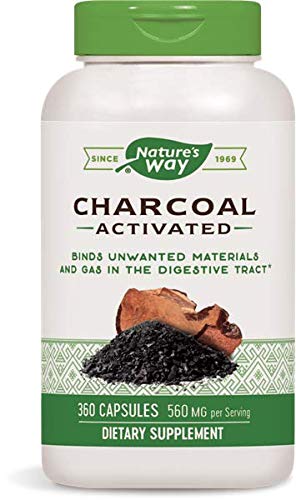 Nature's Way Activated Charcoal, Binds Unwanted Materials and Gas*, 560mg per Serving, 360 Capsules - NewNest Australia