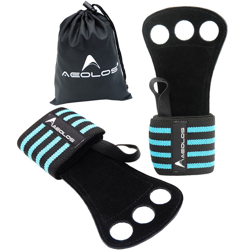 Gymnastics Hand Grips/Gloves with Wrist Wrap Support -Perfect for WODs,Pull up,Power Weightlifting,Kettlebells and Gym Workout Blue4 - NewNest Australia