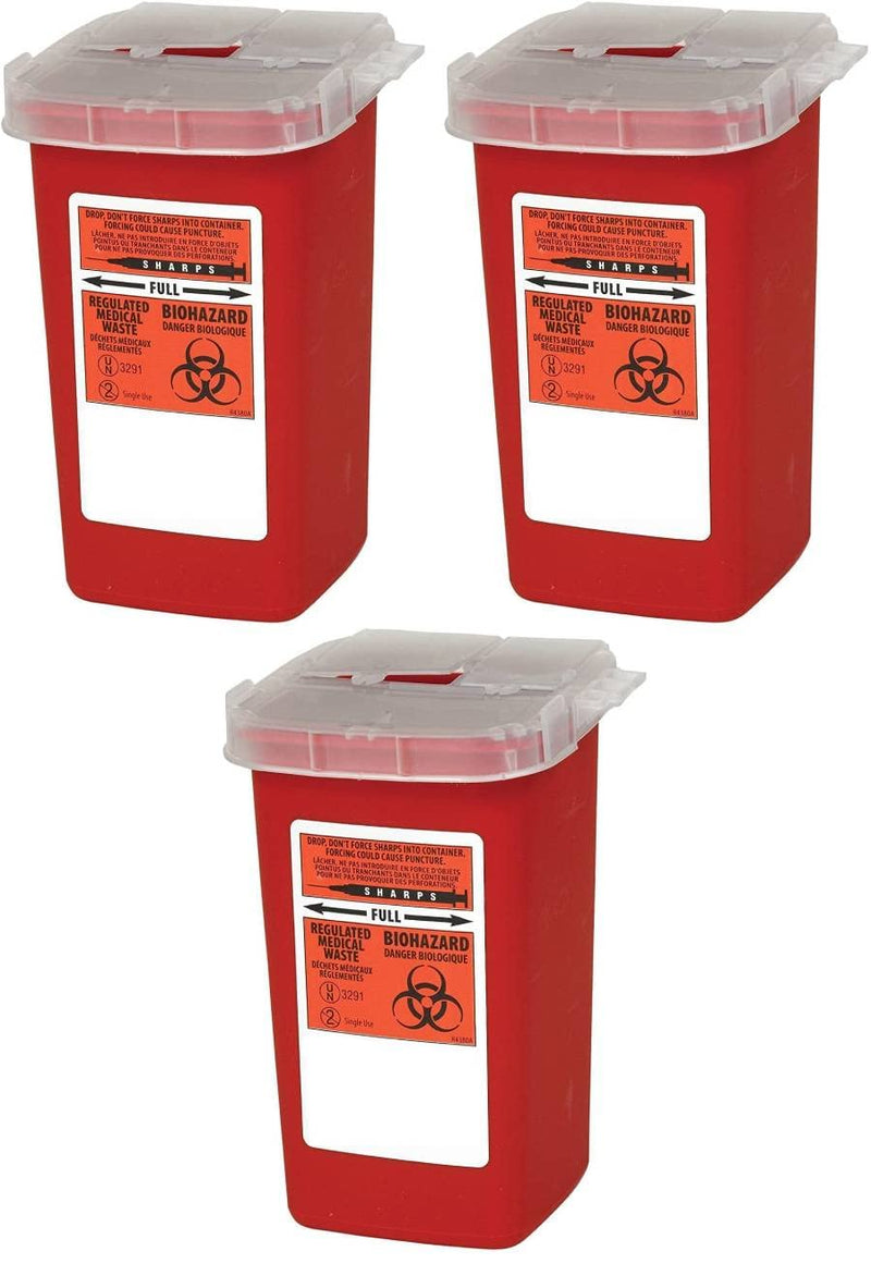 Global Sharps Container Biohazard Needle Disposal Container - 1 Quart (3) - NewNest Australia