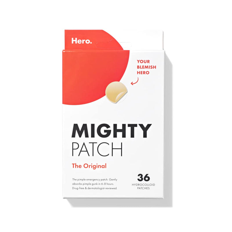 Mighty Patch Original from Hero Cosmetics - Hydrocolloid Acne Pimple Patch for Covering Zits and Blemishes, Spot Stickers for Face and Skin, Vegan-friendly and Not Tested on Animals (36 Count) - NewNest Australia