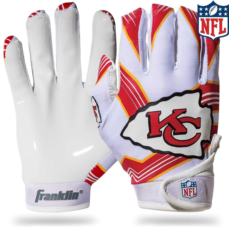 Franklin Sports Youth NFL Football Receiver Gloves - Kids Football Gloves Pair - NFL Team Logos and Silicone Palm - All Youth Sizes - Great Game Gear + Football Costume Accessory Kansas City Chiefs Youth Medium/Large - NewNest Australia