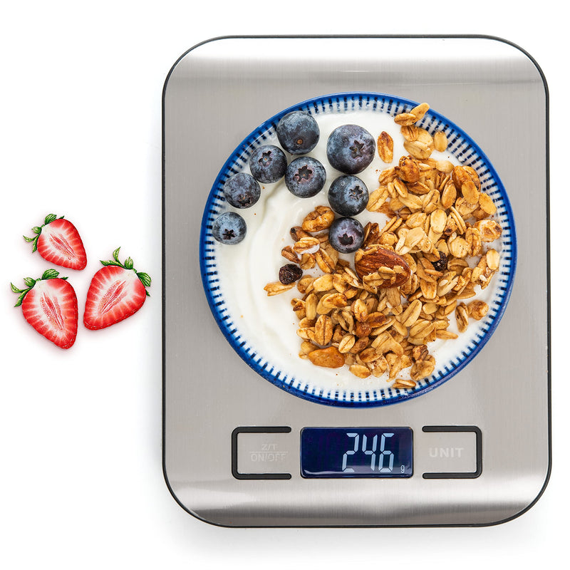 Digital Kitchen Scale Food Multifunction Accuracy Digital Scale LCD Display 11LB 5KG, Food Scales Digital Weight Grams and Oz, Baking Scale, Stainless Steel Small Food Scale by Moss and Stone - NewNest Australia