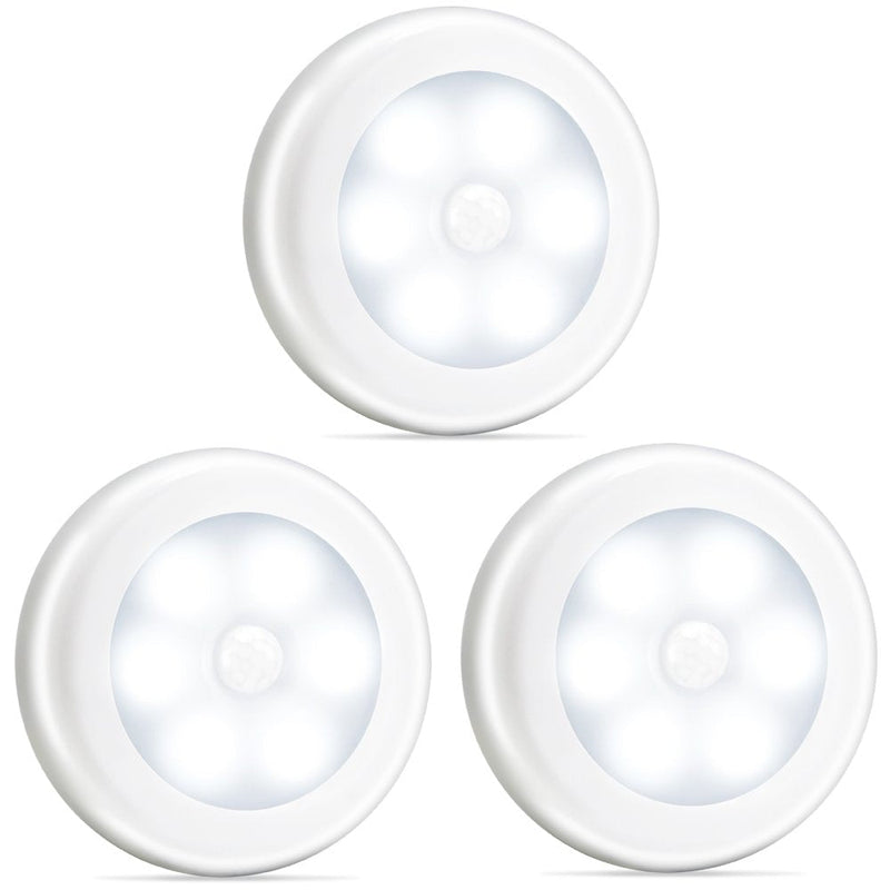 Novelty Place [Super Bright] LED Motion Sensor Lights - Cordless Battery Powered Built-in Magnets Optional Sticky Pads - Motion Sensing Bathroom Hallway Closet Nightlight - Pack of 3 - NewNest Australia