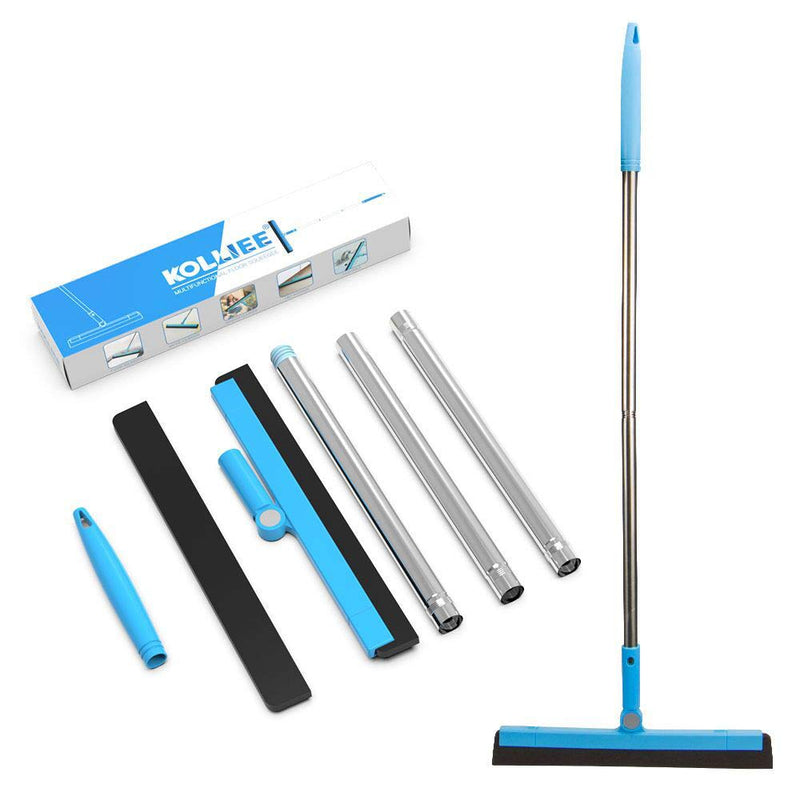 KOLLIEE Floor Squeegee Adjustable Professional Water Squeegee Foam With 50" Handle for Garage Tile Shower Hair Floor Wiper - NewNest Australia