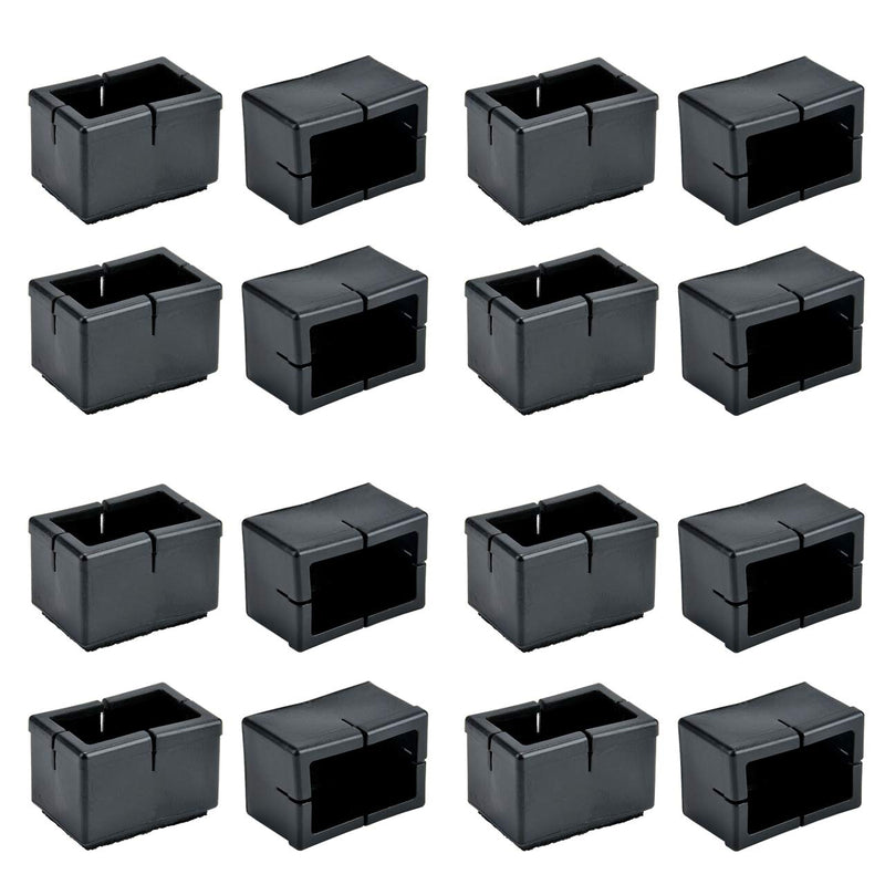 Chair Leg Caps, WarmHut 16pcs Black Silicone Table Furniture Leg Feet Tips Covers Wood Floor Protectors, Felt Pads, Prevent Scratches, (Rectangle)(Black) Rectangle - NewNest Australia