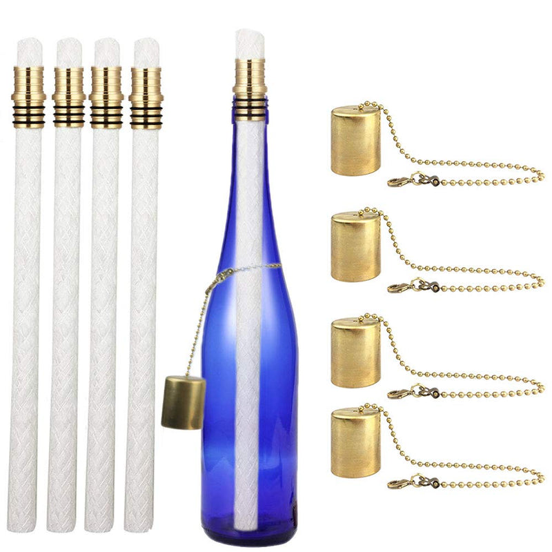 EricX Light Wine Bottle Torch Kit 4 Pack, Includes 4 Long Life Torch Wicks ,Brass Torch Wick Holders And Brass Caps - Just Add Bottle for an Outdoor Wine Bottle Torch - NewNest Australia