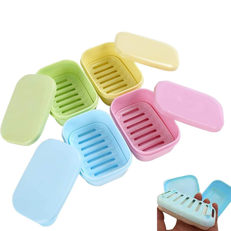 PUTING Removable Soap Drainers Plastic Soap Holder Portable Container Soap Saver Box Case for Bathroom Shower Home Outdoor Camping Set of 4… Color1 - NewNest Australia