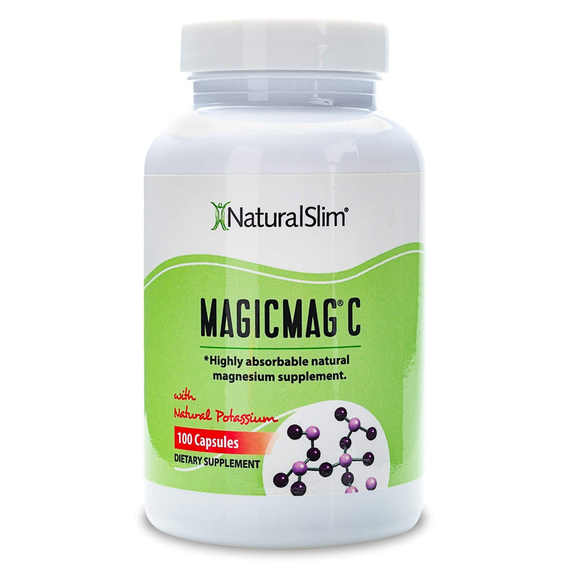 NaturalSlim MagicMag C Magnesium Citrate Capsules, 400 mg – Magnesium Supplement with Natural Potassium | Sleep Support, Heart Health, and Muscle Cramp Relief | Gluten-Free, 100 Capsules (1 Pack) 100 Count (Pack of 1) - NewNest Australia
