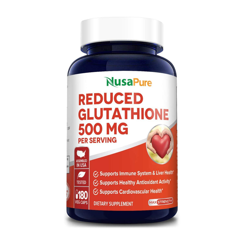 Reduced Glutathione 500 mg 180 Veggie Capsules (Vegan,Non-GMO & Gluten-Free) L-Glutathione - NewNest Australia