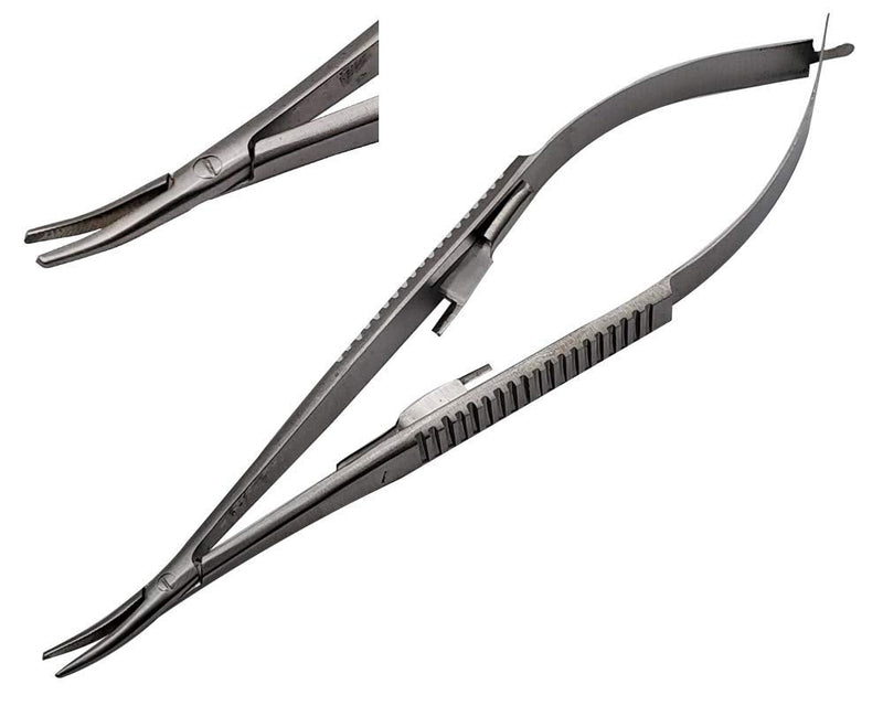 castroviejo Needle Holder 5.5 inches Curved with Lock by Wise Linkers - NewNest Australia