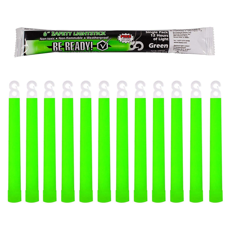 Be Ready - Industrial 12 Hour Illumination Emergency Safety Chemical Light Glow Sticks (24 Pack Green) 24 Pack - NewNest Australia