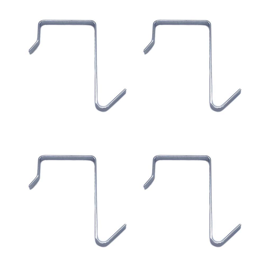 NewNest Australia - HanLingGG Over the Door Hanger Hook 4 Pack Silver Pocket Chart Hanging Hooks Metal Space Saving Organizer for Coat Towel Bag Robe Clothes 4 PCS 