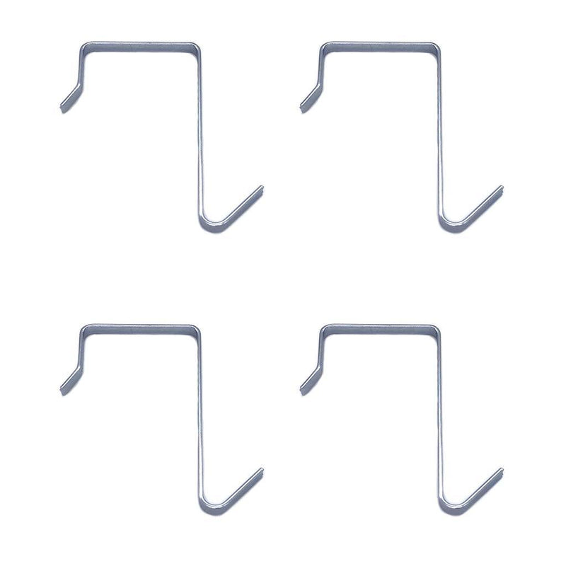 NewNest Australia - HanLingGG Over the Door Hanger Hook 4 Pack Silver Pocket Chart Hanging Hooks Metal Space Saving Organizer for Coat Towel Bag Robe Clothes 4 PCS 