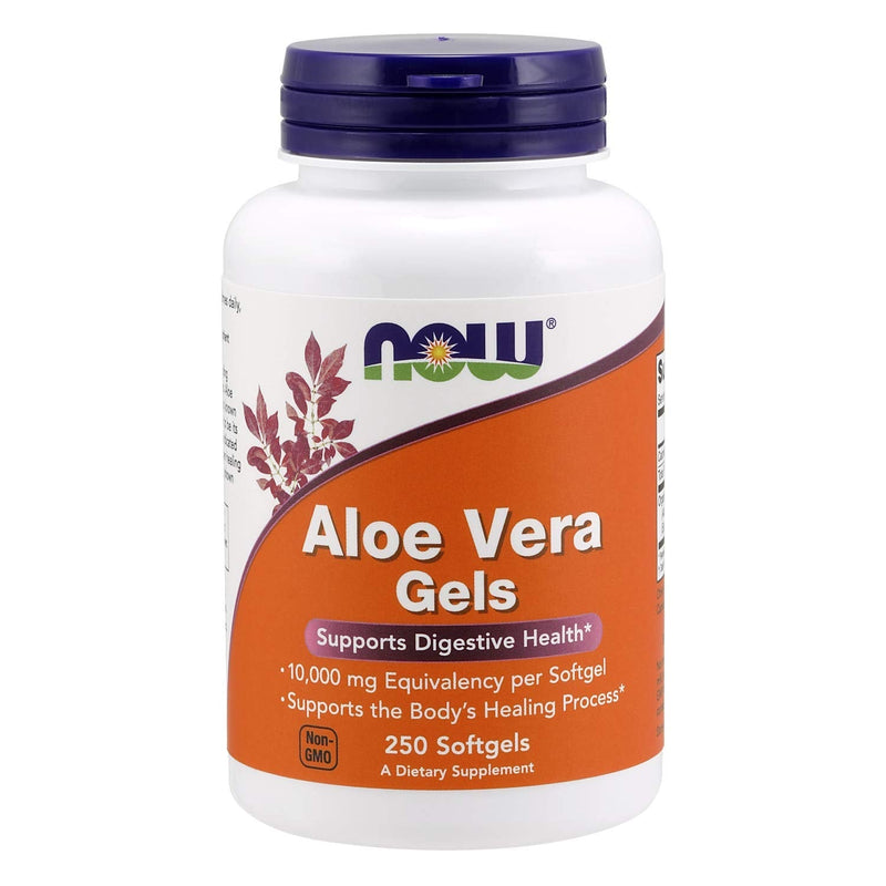 NOW Supplements, Aloe Vera (Aloe barbadensis) 10,000 mg, Supports Digestive Health*, 250 Softgels - NewNest Australia