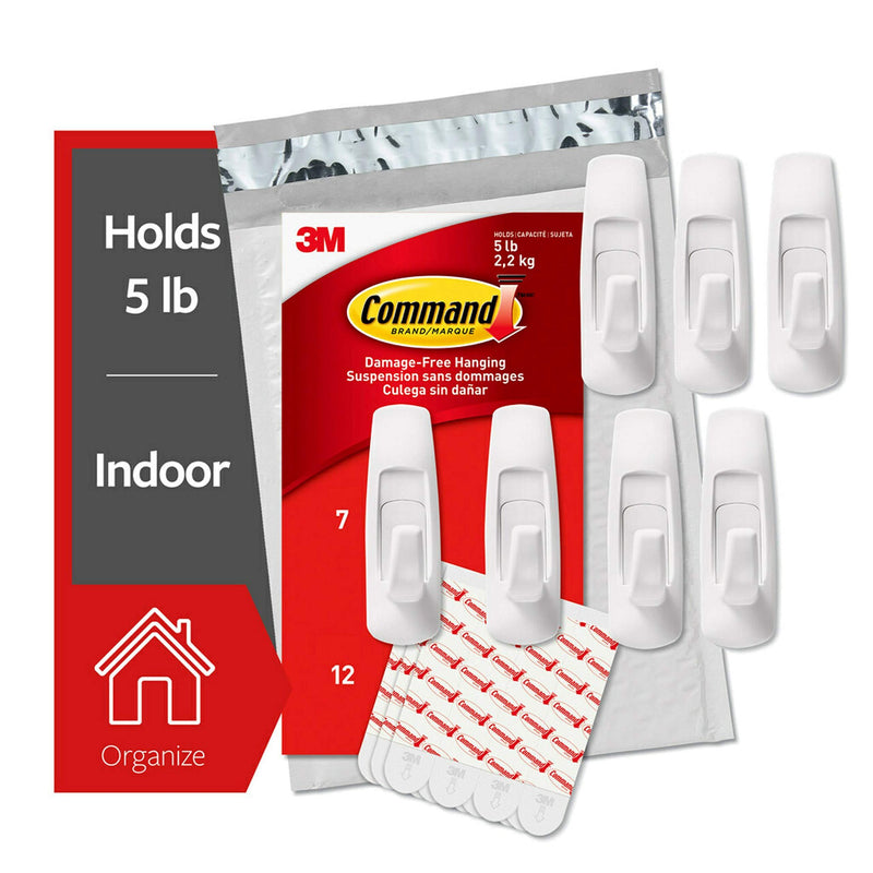 NewNest Australia - Command Large Utility Hooks, White, Ships In Own Container 7 Hooks 