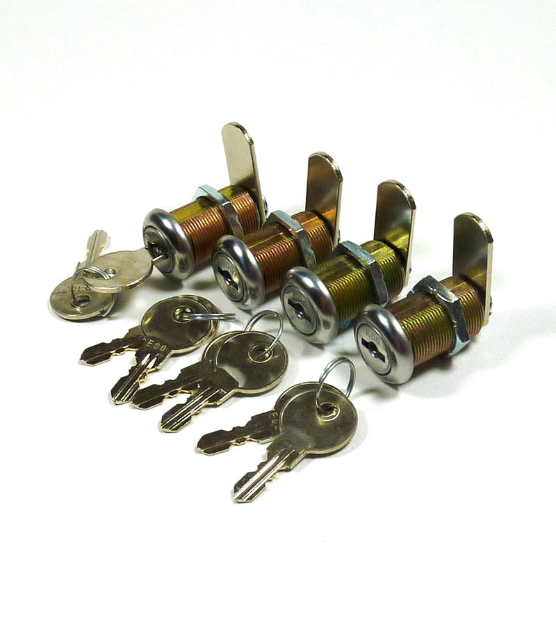 4/Pk 1-1/8" Double Bitted Cam Lock with 6-Disc Tumbler, Keyed Alike with 2 Keys - NewNest Australia