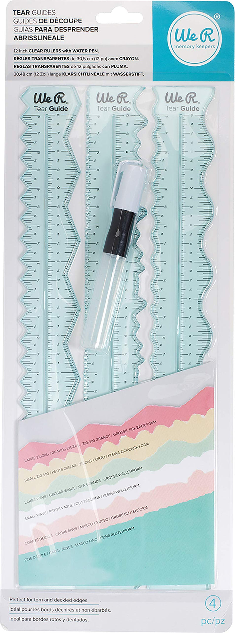 We R Memory Keepers 0633356600824 Rulers & Guides-Tear Guides (4 Piece) - NewNest Australia