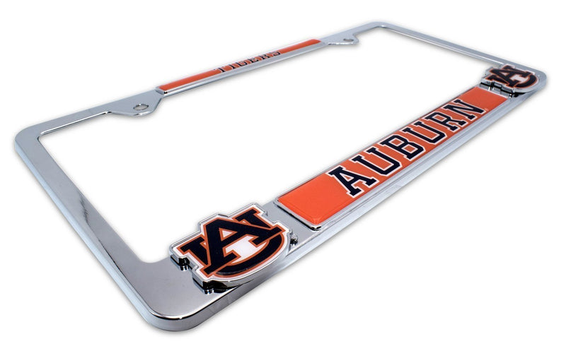 Premium NCAA Mascot License Plate Frame w/Dual 3D Logos (Auburn) Auburn - NewNest Australia