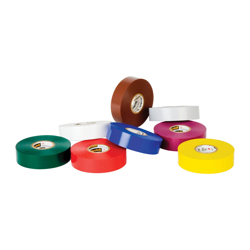 3M Scotch Vinyl Color Coding Electrical Tape 35, 1/2" x 20', Multi-Color - NewNest Australia