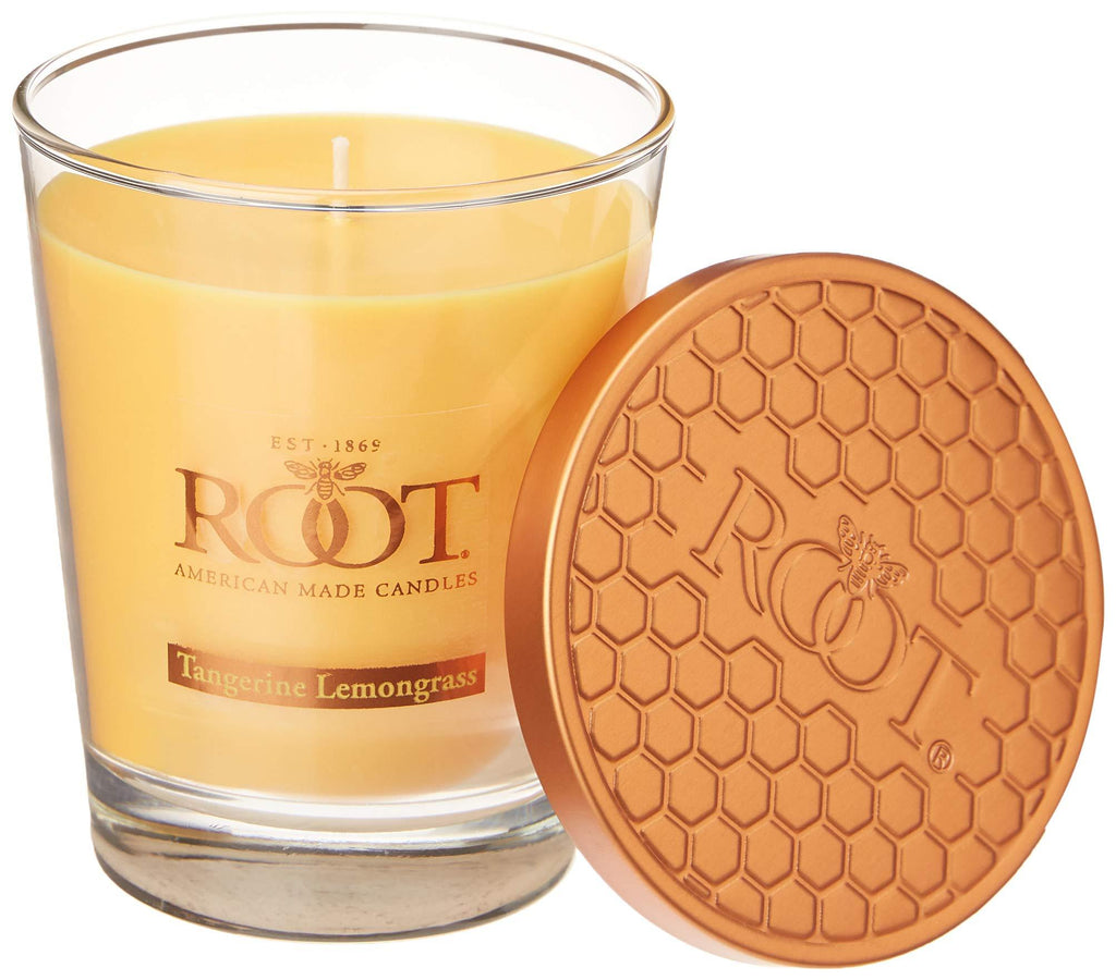 NewNest Australia - Root Candles Honeycomb Veriglass Scented Beeswax Blend Candle, Large, Tangerine Lemongrass Large Veriglass 