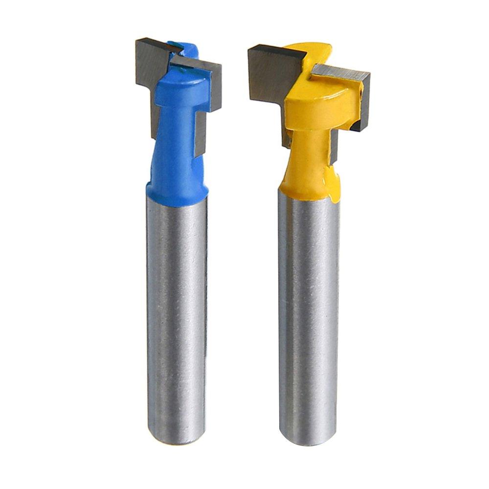 Yakamoz 1/4" Shank T-Slot Cutter Router Bit Steel Handle 3/8" & 1/2" Length Woodworking Cutters For Power Tools - NewNest Australia