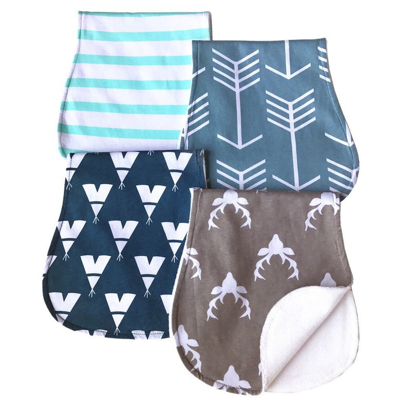 Baby Burp Cloths Baby Burp Set Curved Absorbent and Soft Valuable 4 Pack Multicolor - NewNest Australia