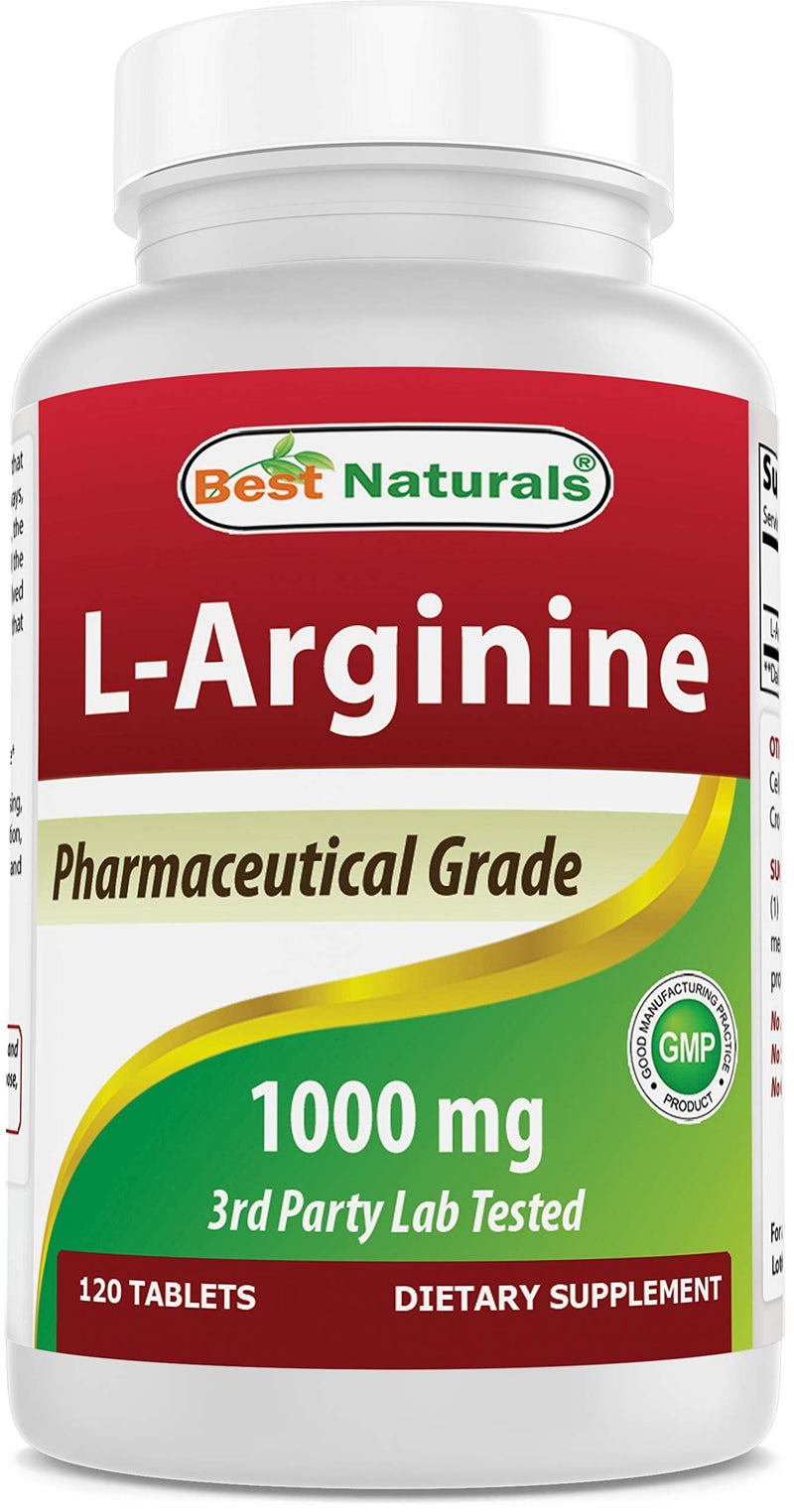 (New Improved Formula) Best Naturals L-Arginine 1000 mg 120 Tablets - Pharmaceutical Grade L Arginine Supplement Promotes Nitric Oxide Synthesis - NewNest Australia