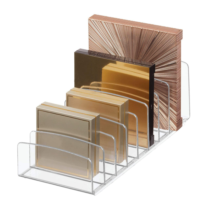 iDesign Clarity BPA-Free Plastic Divided Makeup Palette Organizer, 9.25" x 3.86" x 3.2", Clear - NewNest Australia