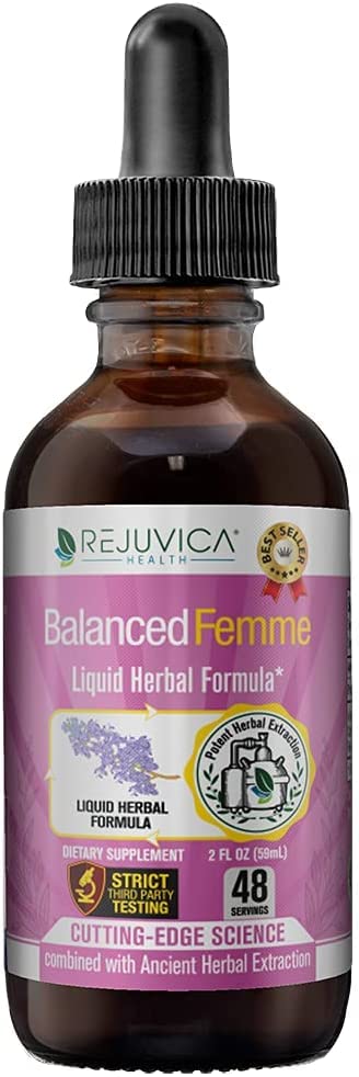 Balanced Femme Natural PMS and Menopause Support for Hot Flashes with Black Cohosh - All-Natural Liquid for 2X Absorption - NewNest Australia