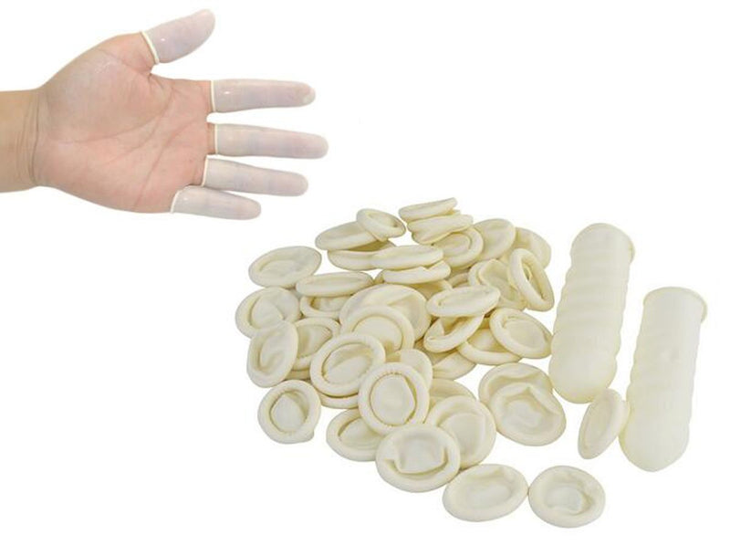 Nicedmm 200 Pcs Disposable Latex White Finger Cots - Tattoo Beauty Nail Anti-Static Finger Protector - NewNest Australia