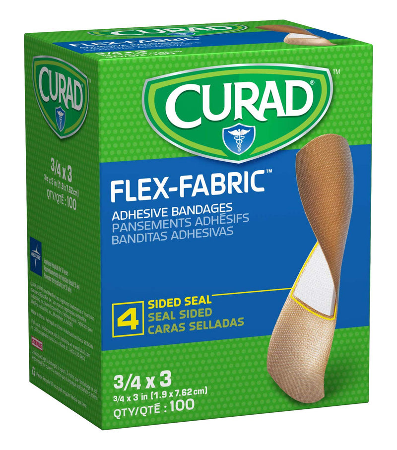 Curad Flex Fabric Adhesive Bandages, Bandage Size is 3/4" x 3" (Box of 100) - NewNest Australia