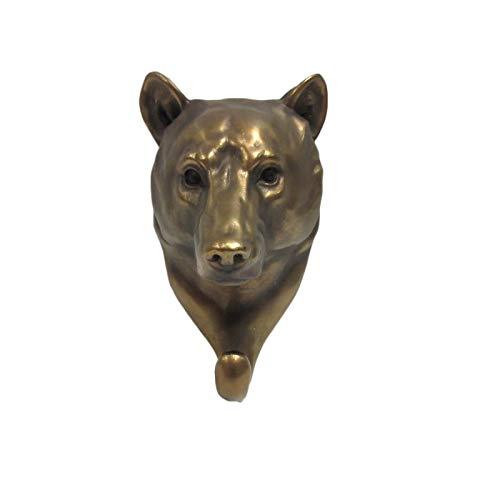 NewNest Australia - Pacific Giftware Wild Animal Head Single Wall Hook Hanger Animal Shape Rustic Faux Bronze Decorative Wall Sculpture (Bear) 