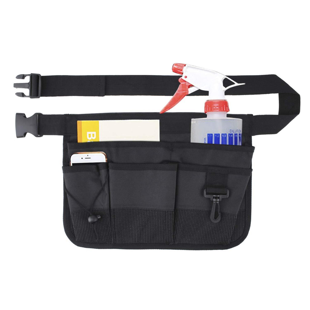 Geboor Gardening Tool Waist Bag Belt Heavy Duty Oxford Tool Apron with 7 Pockets of Different Sizes and Depth (Black) Black - NewNest Australia