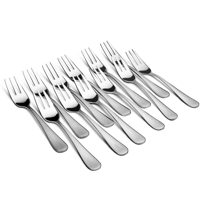 Snamonkia Appetizer Small Forks Set of 12, 5.4 Inches, Dessert Forks Stainless Steel, 3-Tine Portable Cocktail Salad Fruit Forks for Party Travel 5.4 inch Set of 12 - NewNest Australia
