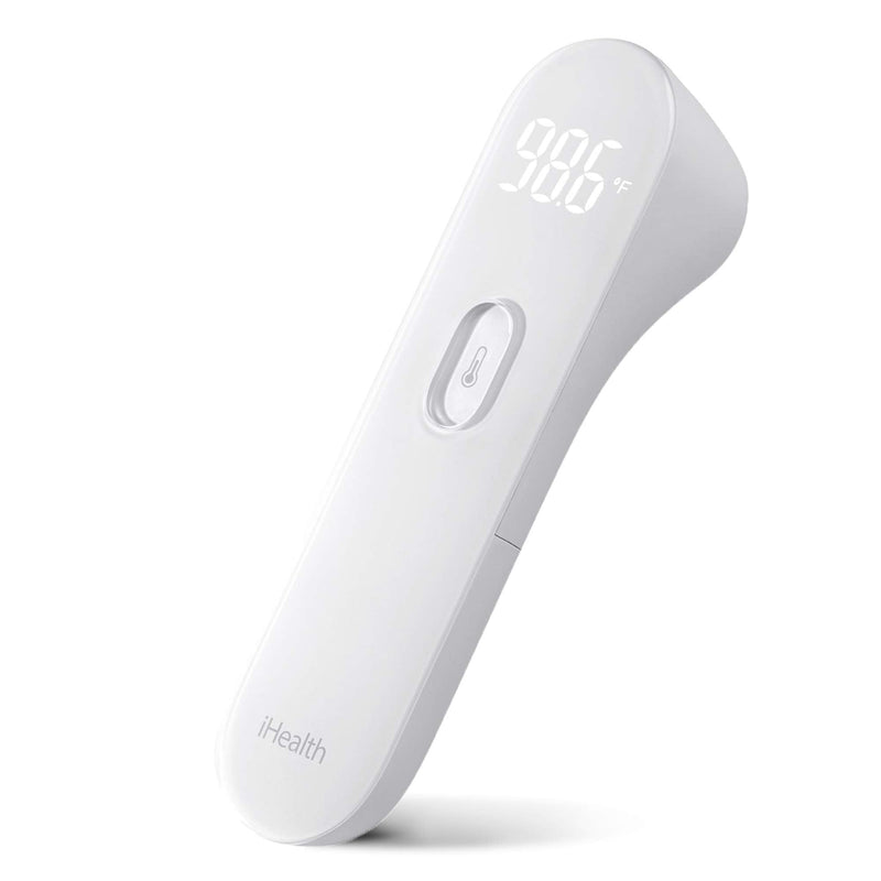 iHealth No-Touch Forehead Thermometer, Digital Infrared Thermometer for Adults and Kids, Touchless Baby Thermometer with 3 Ultra-Sensitive Sensors, Large LED Display and Gentle Vibration Alert (PT3) - NewNest Australia