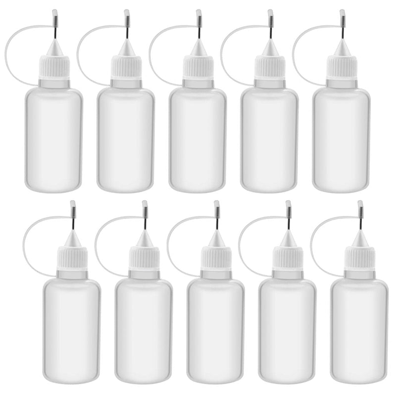 Bantoye 10 Pcs Needle Tip Glue Bottle Applicator DIY Quilling Tool Precision Tip Glue Plastic Liquid Dropper Bottles (30 ml) - NewNest Australia