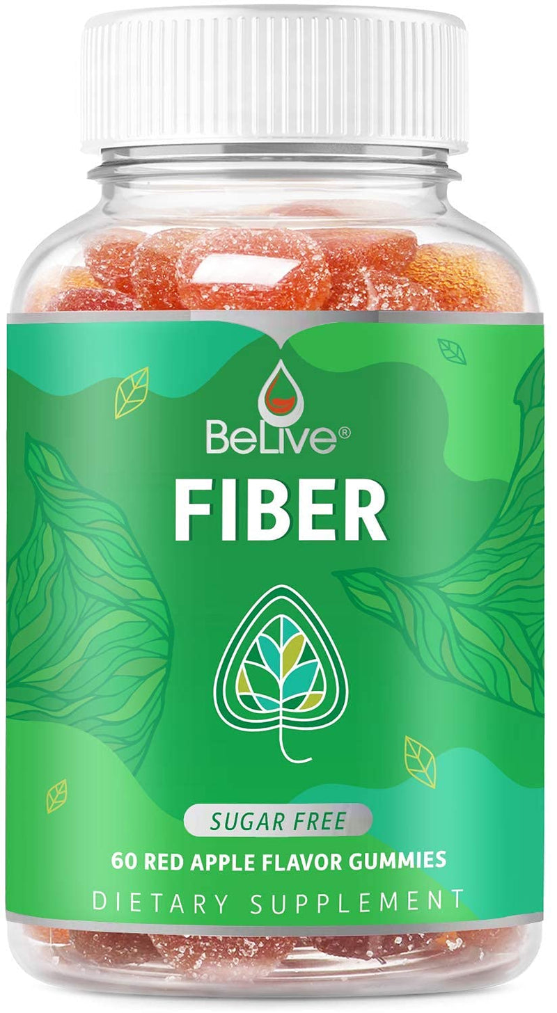 Fiber Prebiotic Sugar Free Gummies, with Chicory Root & Inulin, Digestive Support for Kids & Adults - Apple Flavor (60 Ct) 1 - NewNest Australia