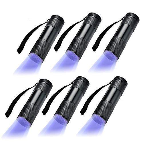 Optimal Shop 6 Pack UV Blacklight 9 LED Flashlight Torch Light Outdoors Etc (6 Pack) - NewNest Australia