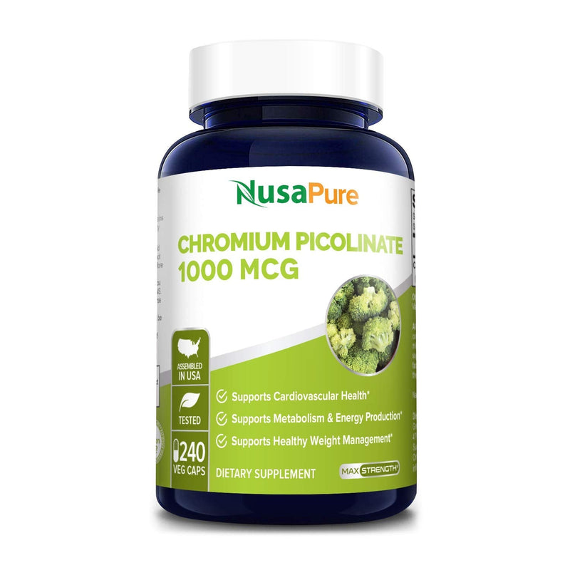 Chromium Picolinate 1000mcg 240 Veggie Capsules (Non-GMO & Gluten Free) - NewNest Australia