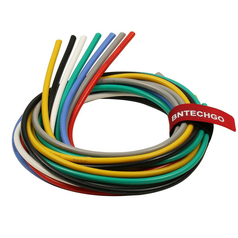 BNTECHGO 12 Gauge Silicone Wire Kit 7 Color Each 3 ft Flexible 12 AWG Stranded Tinned Copper Wire 12 silicone wire each color 3 ft silicone wire 7 colors - NewNest Australia